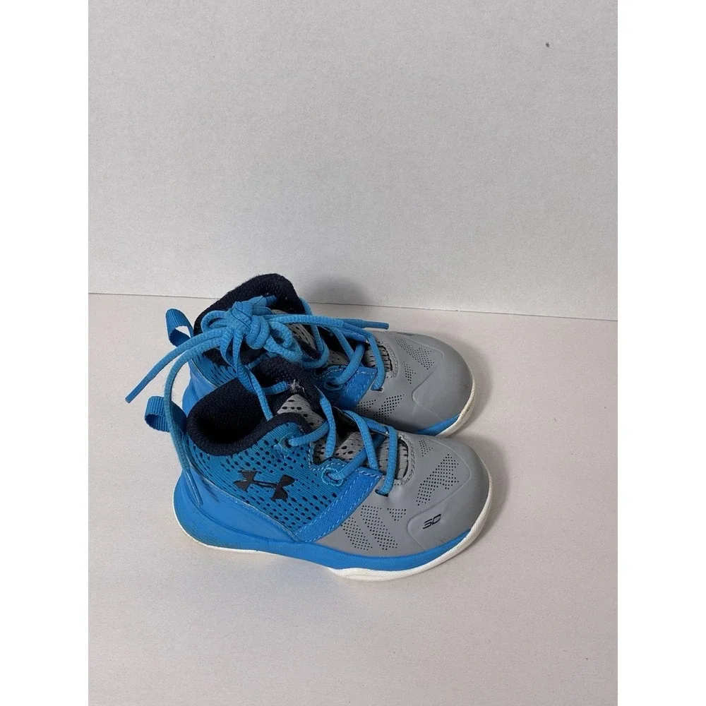 Under Armour‎ Lace Up Sneakers Toddler Sz 4 Blue And Gray Comfort